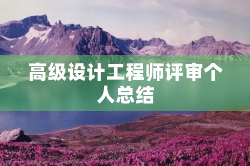 高级设计工程师评审个人总结 高级设计工程师评审个人总结