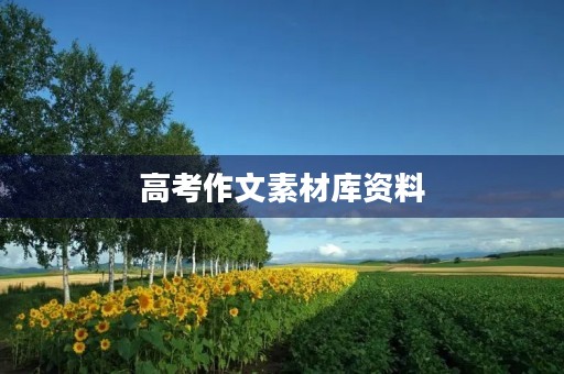 高考作文素材库资料 高考作文素材库资料