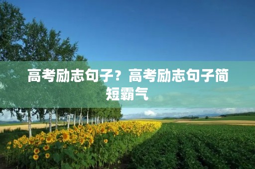 高考励志句子？高考励志句子简短霸气