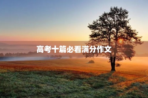 高考十篇必看满分作文 高考十篇必看满分作文