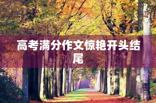 高考满分作文惊艳开头结尾