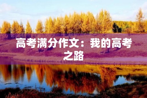 高考满分作文：我的高考之路