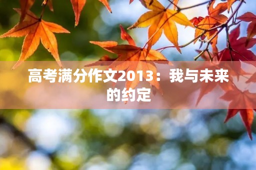 高考满分作文2013：我与未来的约定