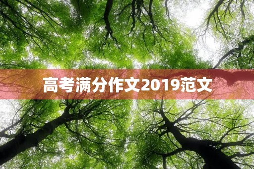 高考满分作文2019范文 高考满分作文2019范文