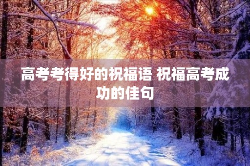 高考考得好的祝福语 祝福高考成功的佳句