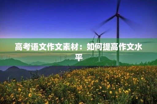 高考语文作文素材：如何提高作文水平