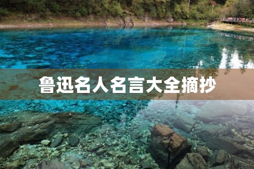 鲁迅名人名言大全摘抄，鲁迅名人名言大全摘抄及感悟