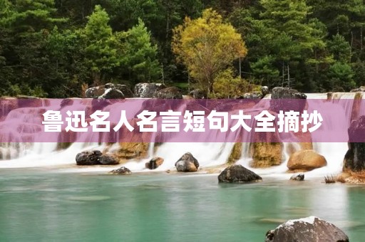 鲁迅名人名言短句大全摘抄，鲁迅名人名言短句大全摘抄免费**