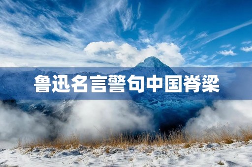 鲁迅名言警句中国脊梁,鲁迅先生的名言警句中国的脊梁 鲁迅名言警句中国脊梁,鲁迅先生的名言警句中国的脊梁