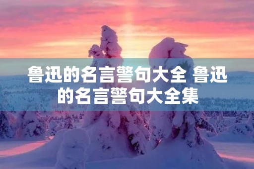鲁迅的名言警句大全 鲁迅的名言警句大全集 鲁迅的名言警句大全 鲁迅的名言警句大全集