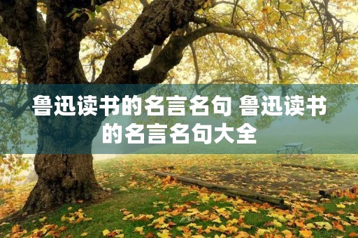 鲁迅读书的名言名句 鲁迅读书的名言名句大全