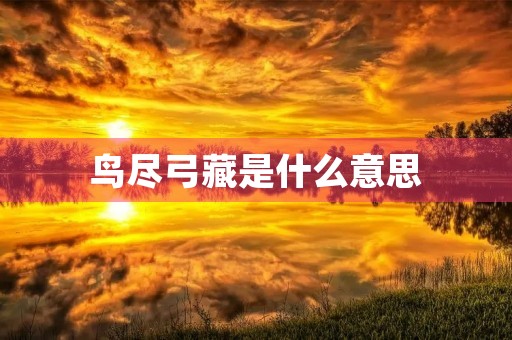 鸟尽弓藏是什么意思 鸟尽弓藏是什么意思