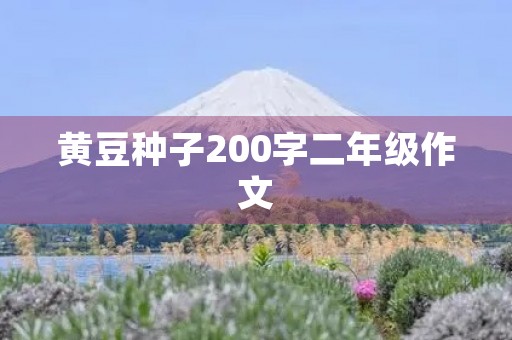 黄豆种子200字二年级作文