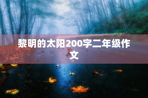 黎明的太阳200字二年级作文 黎明的太阳200字二年级作文