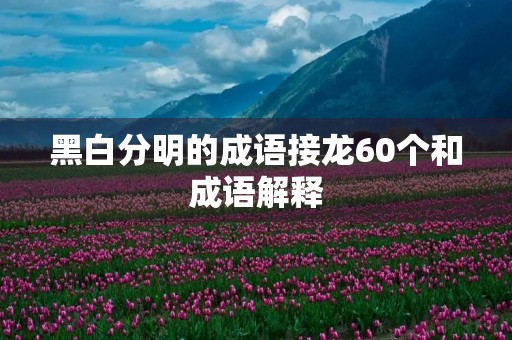 黑白分明的成语接龙60个和成语解释 黑白分明的成语接龙60个和成语解释