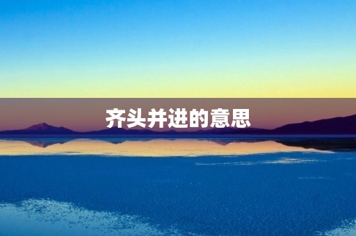 齐头并进的意思(齐头并进的拼音)
