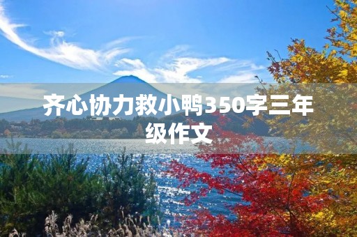 齐心协力救小鸭350字三年级作文 齐心协力救小鸭350字三年级作文