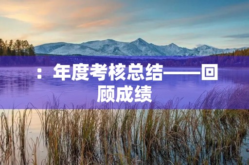 :年度考核总结——回顾成绩,展望未来! :年度考核总结——回顾成绩,展望未来!