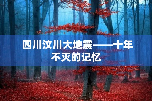  四川汶川大地震——十年不灭的记忆