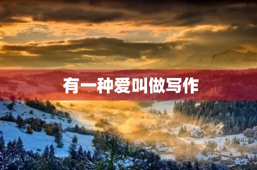  有一种爱叫做写作