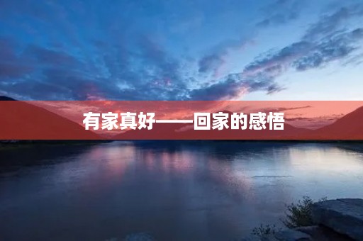  有家真好——回家的感悟