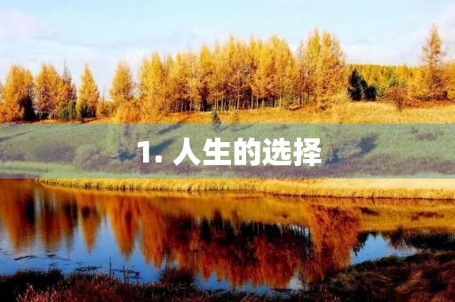 1. 人生的选择