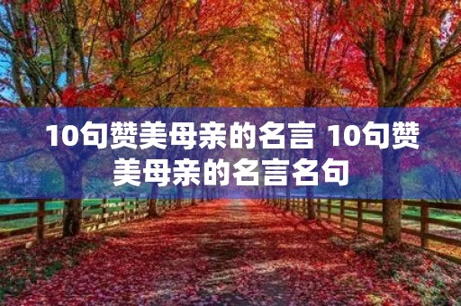 10句赞美母亲的名言 10句赞美母亲的名言名句 10句赞美母亲的名言 10句赞美母亲的名言名句