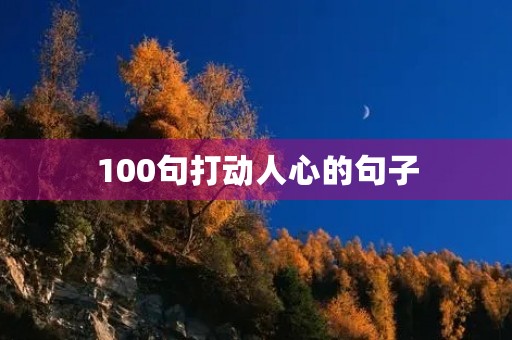 100句打动人心的句子，打动对方一辈子的情话