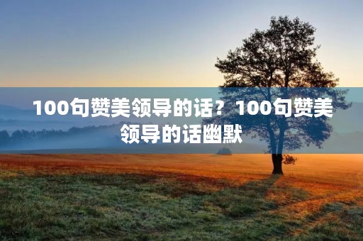 100句赞美领导的话?100句赞美领导的话幽默 100句赞美领导的话?100句赞美领导的话幽默