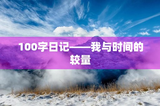 100字日记——我与时间的较量 100字日记——我与时间的较量