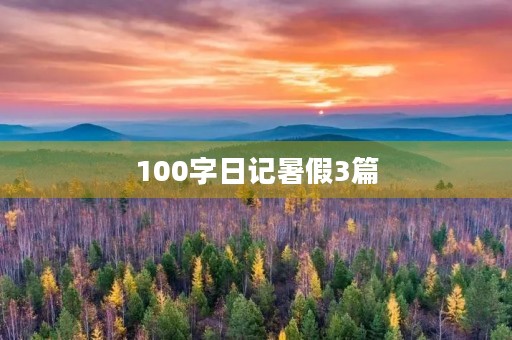 100字日记暑假3篇