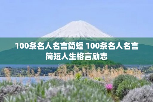100条名人名言简短 100条名人名言简短人生格言励志 100条名人名言简短 100条名人名言简短人生格言励志