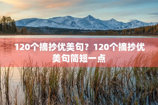 120个摘抄优美句？120个摘抄优美句简短一点