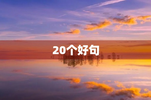 20个好句(20个好句子短的)