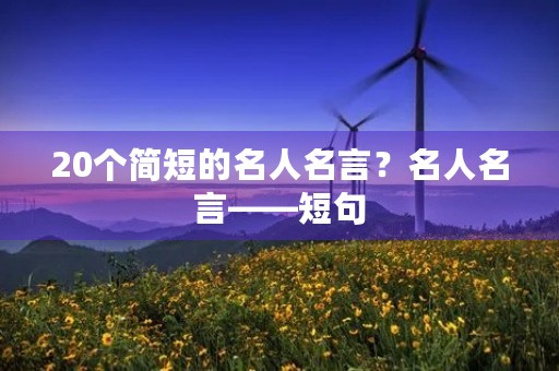 20个简短的名人名言?名人名言――短句 20个简短的名人名言?名人名言――短句