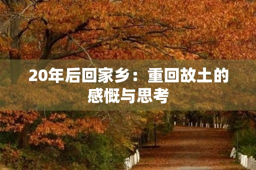 20年后回家乡：重回故土的感慨与思考