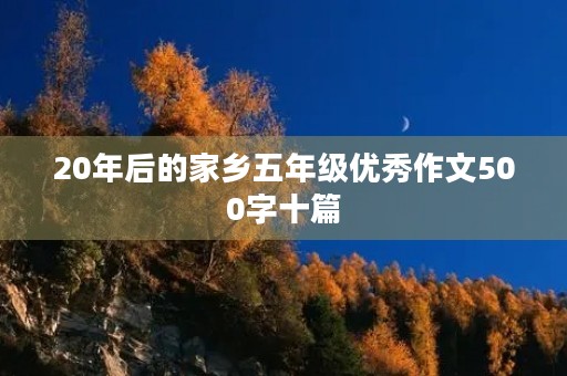 20年后的家乡五年级优秀作文500字十篇