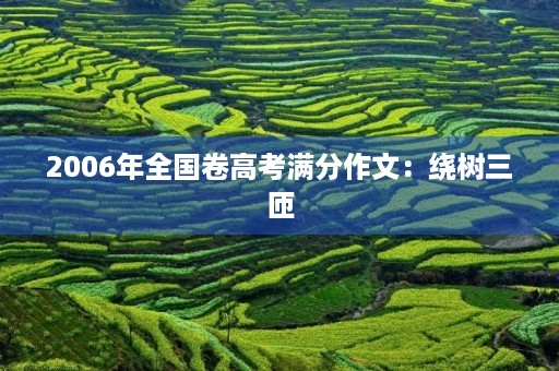 2006年全国卷高考满分作文:绕树三匝,何枝可依 2006年全国卷高考满分作文:绕树三匝,何枝可依