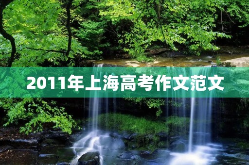 2011年上海高考作文范文