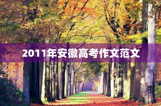 2011年安徽高考作文范文 2011年安徽高考作文范文