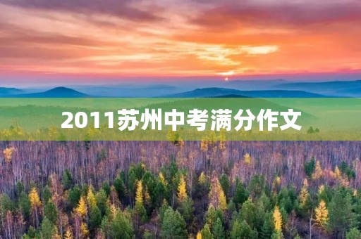 2011苏州中考满分作文