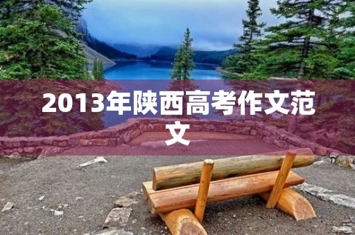 2013年陕西高考作文范文 2013年陕西高考作文范文