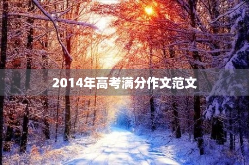 2014年高考满分作文范文 2014年高考满分作文范文