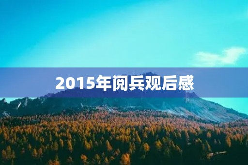 2015年阅兵观后感 2015年阅兵观后感
