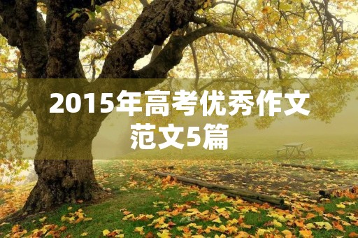 2015年高考优秀作文范文5篇 2015年高考优秀作文范文5篇
