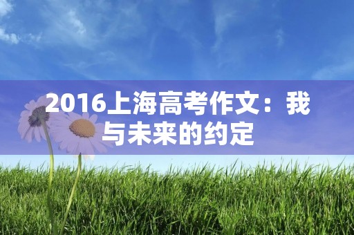 2016上海高考作文：我与未来的约定