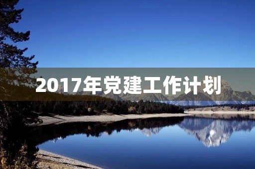 2017年党建工作计划，全年党建工作计划和目标任务