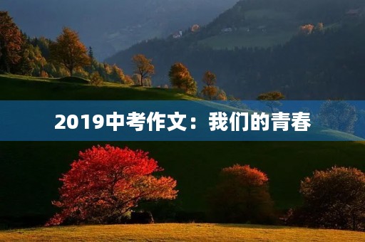 2019中考作文：我们的青春，我们的未来