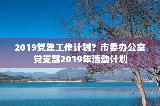 2019党建工作计划?市委办公室党支部2019年活动计划 2019党建工作计划?市委办公室党支部2019年活动计划
