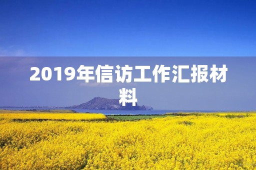 2019年**工作汇报材料